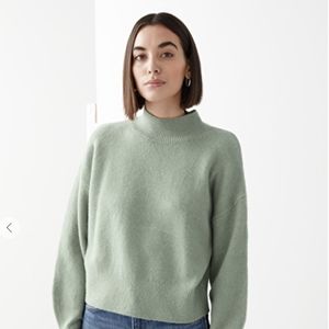 Other Stories Mock Neck Sweater Green XS